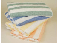 30" x 60" Fibertone™ Cabana Stripe Pool Towels, 13 lb, Tan