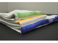 16" x 27" Blue Stripe 2.75 lb. 10S Hotel Hand Towel
