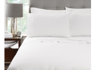 39" x 75" x 12" T-200 Millennium Twin Fitted White 60/40 Percale Fitted Sheets