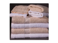24" x 50" 10.5 lbs. CAM Border Hotel Bath Towels, Beige